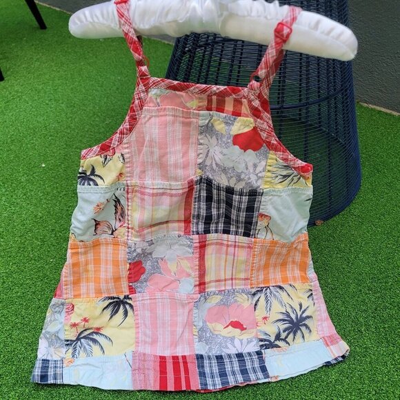 Tommy Hilfiger ✦ Patchwork Sundress 2T ✦ Adjustable Straps Button Accents Cotton - Picture 3 of 12